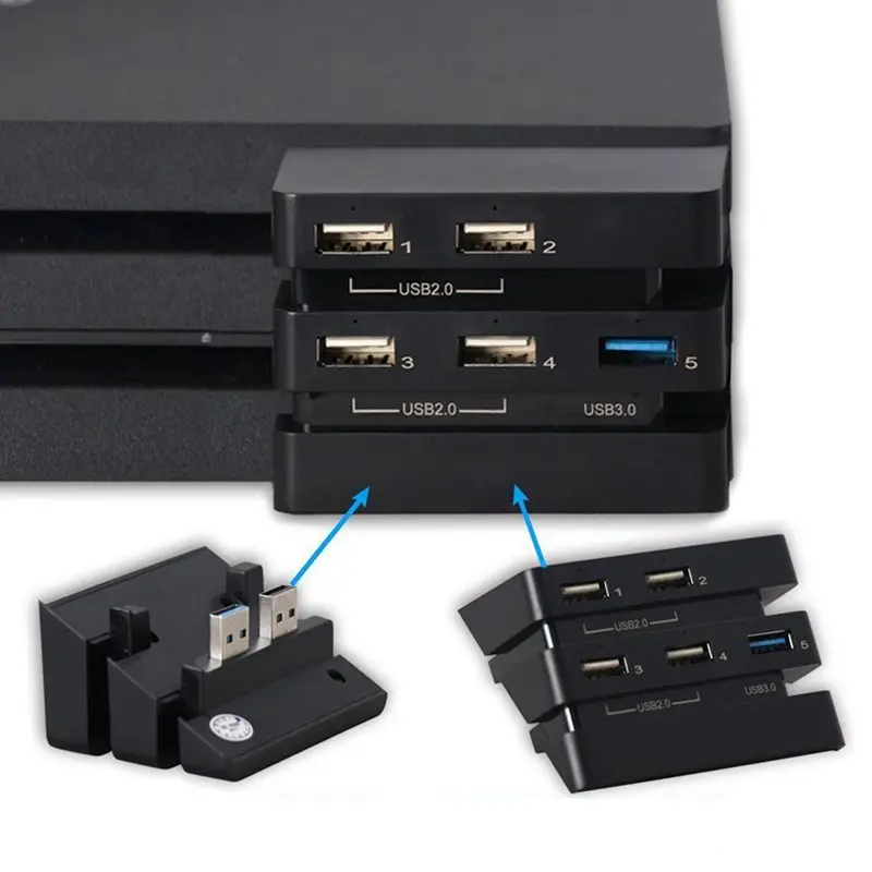 Вентилятор охлаждения и 5 портов высокоскоростной usb-концентратор для sony Playstation 4 Pro для PS4 PRO консоль 1 3,0 USB+ 4 USB 2,0 порта кулер Fa
