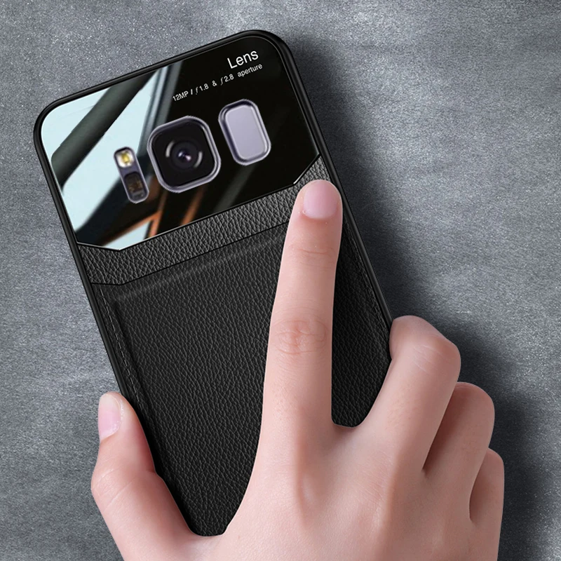 Чехол, для samsung Galaxy S8 Plus S 8 S8Plus, кожаный зеркальный Силиконовый противоударный чехол для телефона, Роскошный милый чехол s