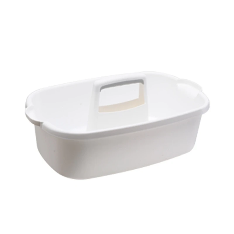  Mifoci Paquete de 10 cestas grandes para ducha, cesta de  almacenamiento de plástico, organizador de limpieza con asa, suministros de  limpieza para baño, cocina, dormitorio, herramienta de jardín (blanco) :  Hogar