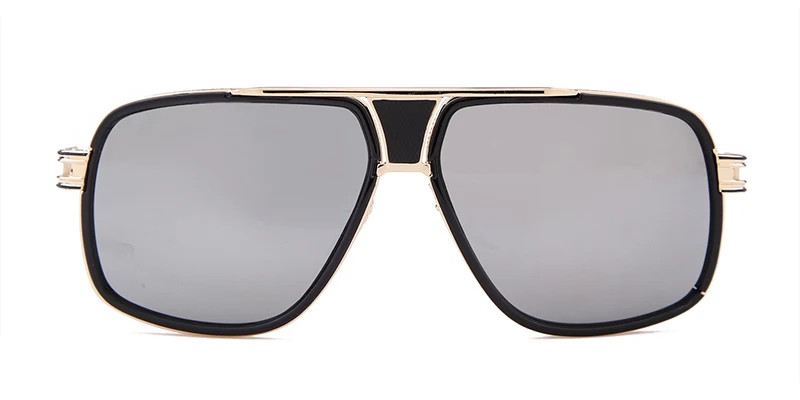 WHO CUTIE классические красные Квадратные Солнцезащитные очки для мужчин трендовые Роскошные брендовые Брэд Питт стильные мужские Grandmaster плоские солнечные очки OM129 - Цвет линз: C2 mirror