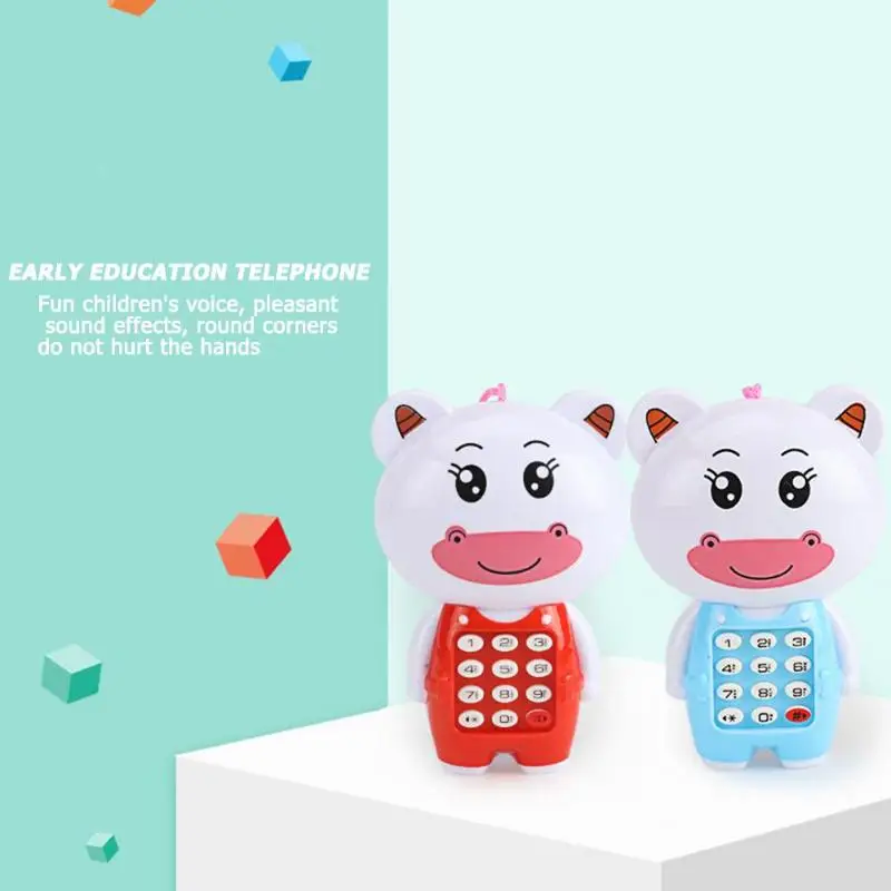 Детские вокальные игрушки мультфильм мобильный в виде животного телефон музыка светящийся креативный Детский развивающий электронный телефон Подарки