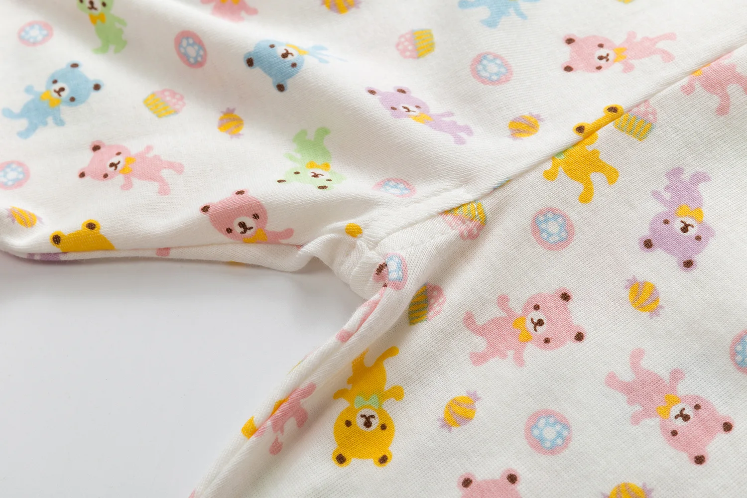 19 Years New Style Four Seasons Thin Cotton Cartoon Bear Elasticity Thread Men And Women Children Long Underwear Air Conditioner