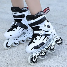 Взрослые коньки Для мужчин's и Для женщин Высокое качество Прямые коньки нарядное Профессиональные коньки размеры 35–44