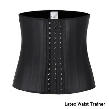 

Latex Waist Trainer Corset Belly Slim Belt women Body Shaper Modeling Strap 25 Steel Boned Waist Cincher