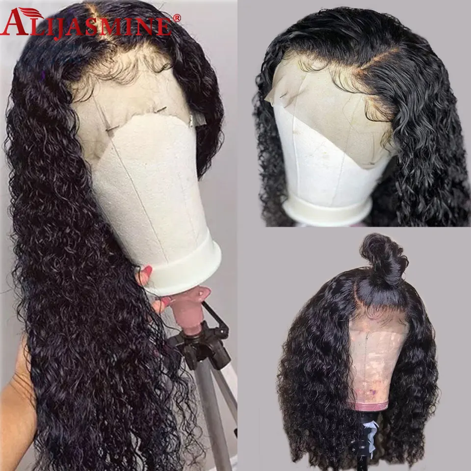 13X6 HD прозрачное кружево спереди человеческие волосы парики предварительно сорванные с волосами младенца перуанские волосы Remy кудрявые 13x4 парик шнурка спереди для черных женщин