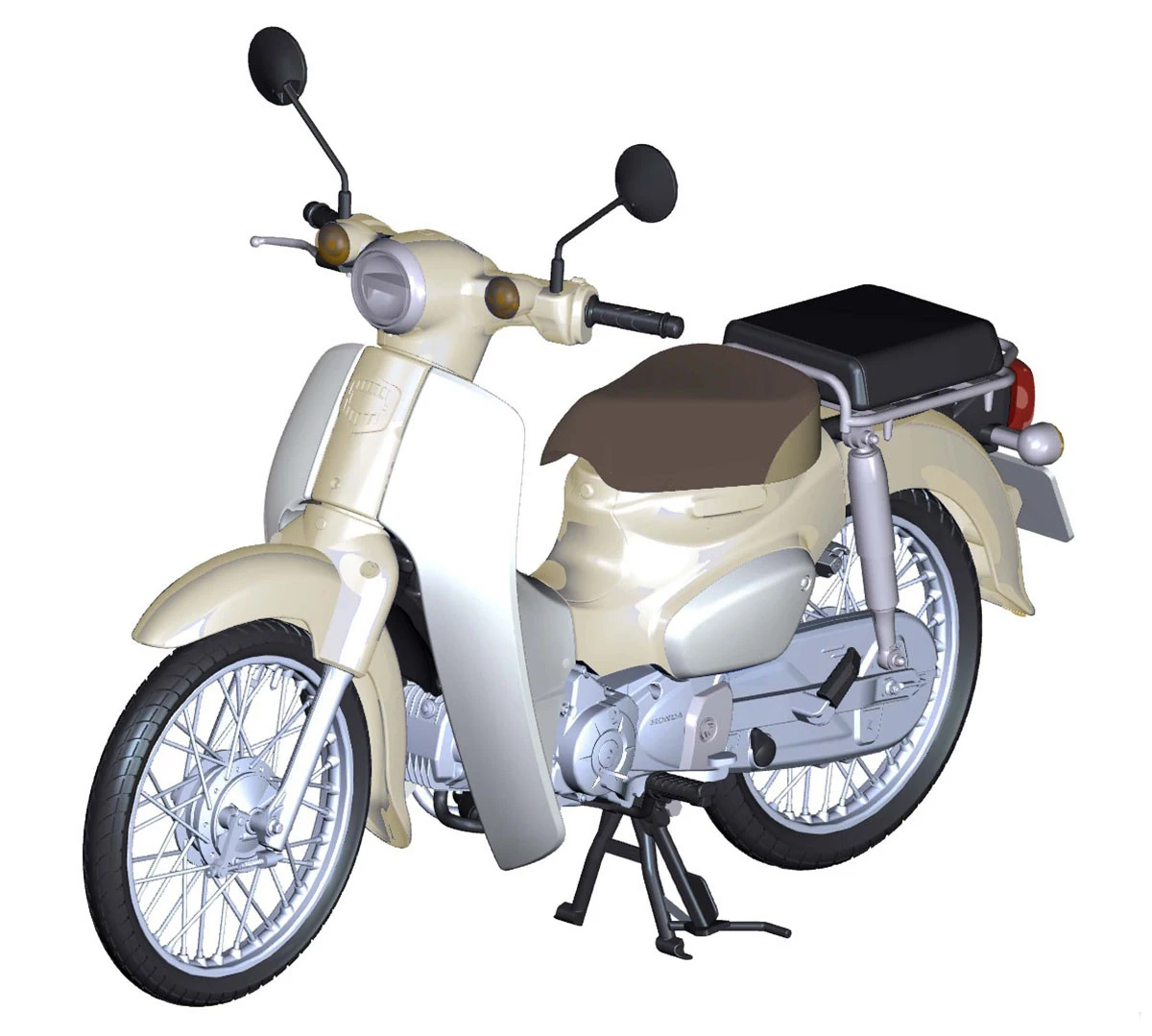 Сборка модель мотоцикла 1/12 Honda Super Cub110 бежевый 14181