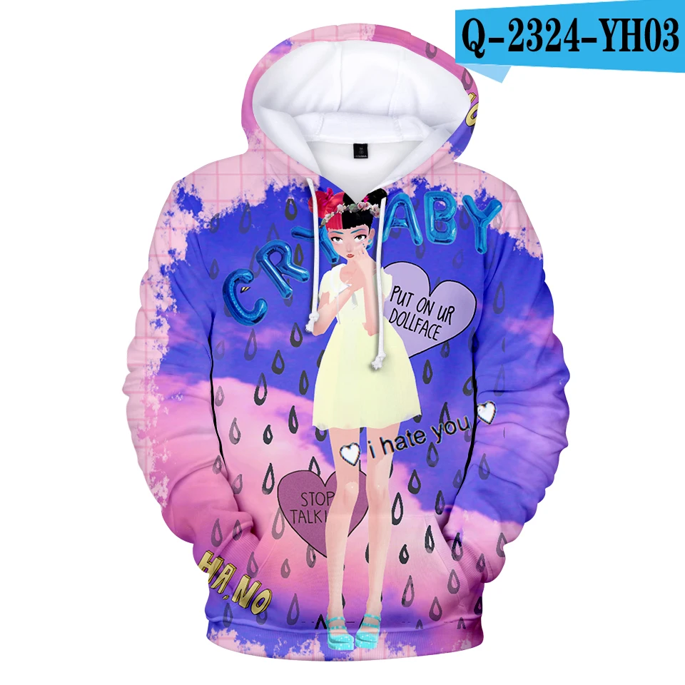 Новинка; толстовки с капюшоном «Cry Baby Melanie Martinez» с круглым вырезом; модные трендовые стильные толстовки унисекс из полиэстера - Цвет: Q2324