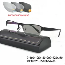Сплав солнцезащитные очки переходные фотохромные очки для чтения для мужчин дальнозоркость с диоптриями очки для пресбиопии FML