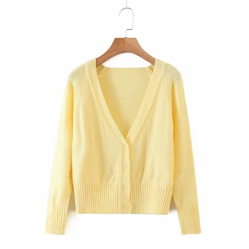 

2020 Summer Women Solid V-Neck Sweater Long Sleeve Cardigans Single Breasted Sweaters Female Casual Thin One Size Sweater Cloth