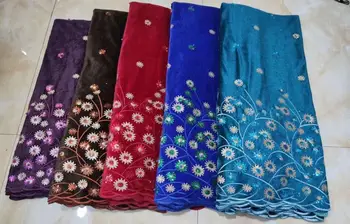 

Velvet Lace Fabric Latest African Lace 2020 High Quality French Wedding beads Lace Fabric African Lace Material for 5yards