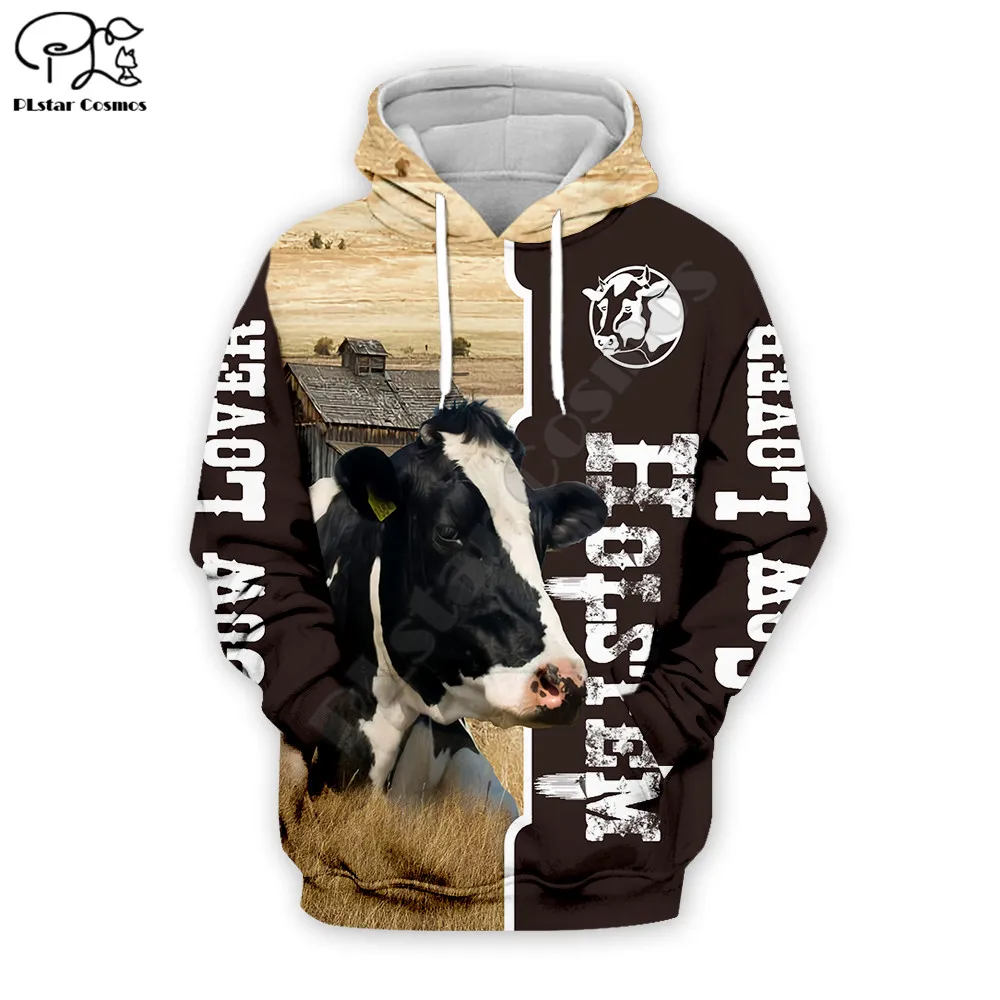 

Farm milk cow 3d all over Printed Unisex hoodies Harajuku Fashion Casual Hooded Sweatshirt zip hoodies women for men tops