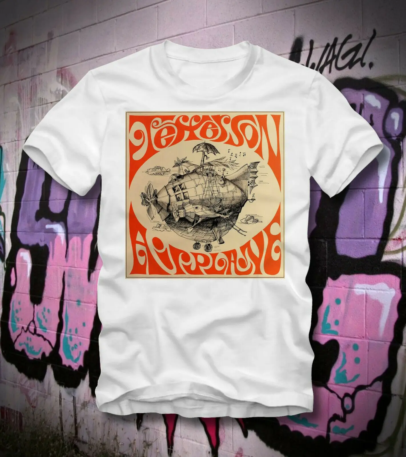 Urban Swag Jefferson Airplane Футболка постер Обложка Белый Кролик с изображением Дженис