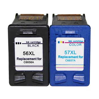 

56 XL Black 57 XL Color Ink Cartridge Replacement for HP 56 57 HP56 HP57 Deskjet 2100 220 450 5510 5550 5552 7150 7350