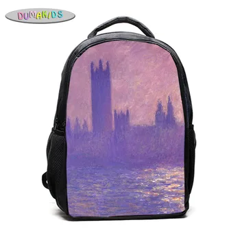 

House of Parliament, Sunlight lovers Claude Monet Teenager Student Book Bag Men Women School Bag Fashion Backpack Women