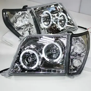 

For TOYOTA Prado 3400 FJ90 LC90 1998-2003 Head Lamp LED Angel Eyes Silver Car accessories Car modification