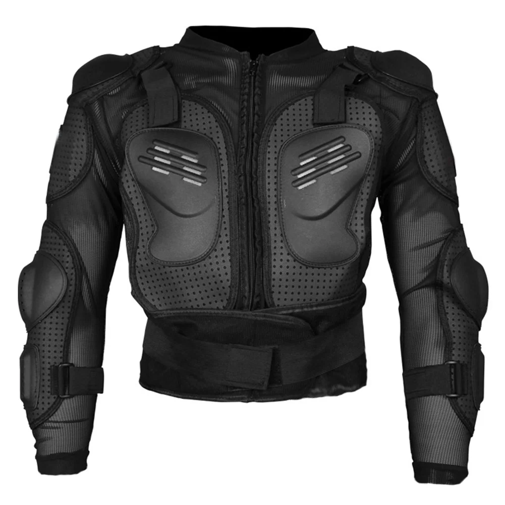 Motorcycle Armour Jacket Body Protection for Spine Chest Forearm Mens Black