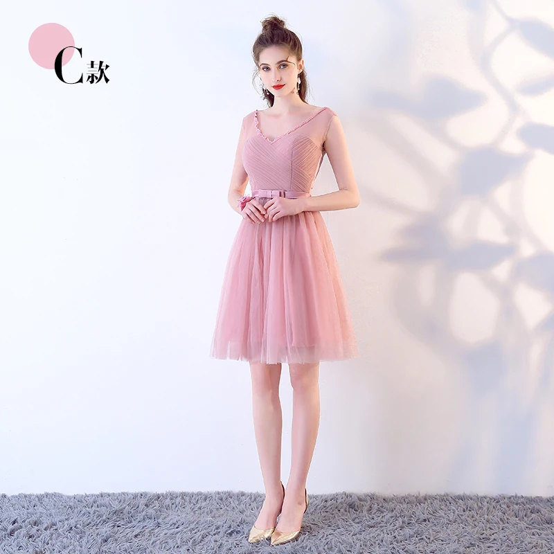 Новинка; ярко-розовое платье подружки невесты для девушек; - Цвет: Pink 140cm C