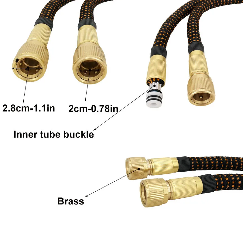 Садовый шланг Magic телескопический резиновый металлический распылитель высокого