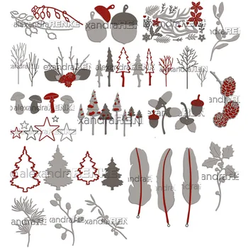 Troqueles de corte de metal para manualidades, molde troquelado de varias hojas de Navidad, tuercas, álbum de recortes, molde de cuchillo de papel, plantillas de punzón de hoja
