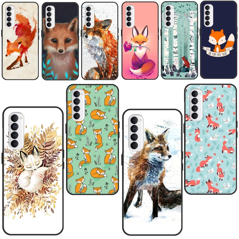 Red Fox Autumn Leaves Forest Per Oppo A5 A9 A31 A53 2020 A1K A5S A15 A52 A72 A83 A91 F5 F7 Reno 2 Z 4 Pro Custodia Per Telefono
