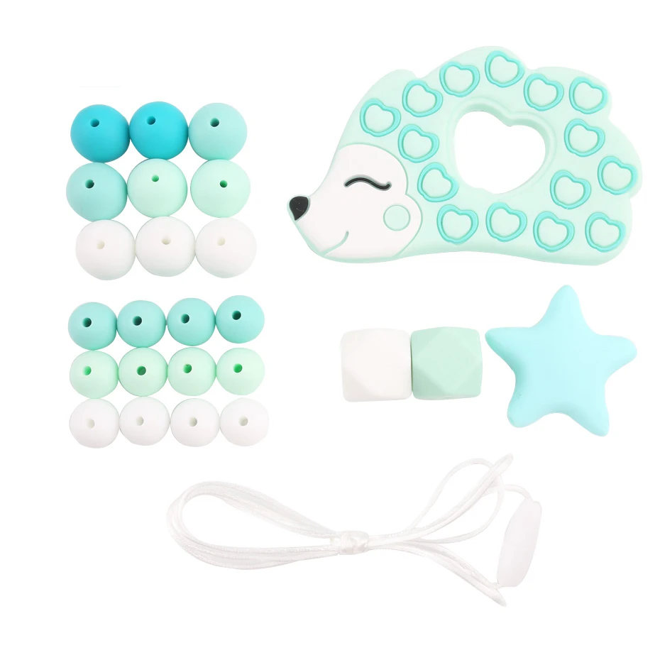 1 Set Silicone Beads Teething Rodent Food Grade BPA Free Fox Rabbit DIY Accessories Set Pacifier Chain Clips DIY Necklace Infant 3