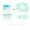 1set Silicone Beads Teether Rodent Food Grade BPA Free Fox Rabbit DIY Accessories Set Pacifier Chain Clips DIY Necklace Baby Toy 3