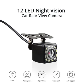 

Car Rear View Camera Universal Auto Backup Parking Camera 12 LED Night Vision Waterproof Wide Angle HD Color Image