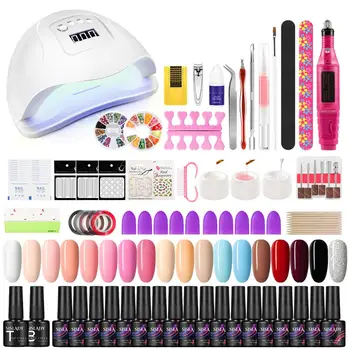

SISLADY Gel Nail Polish Set With Lamp Manicure Set Nail Kit Tools For Manicure Set For Gel Varnish For Nail Art Pusher Kit