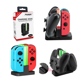 

Charging Dock Stand with LED Indication to 2 Pro Controller Charger or 4 Joy-Con Charger For Nintend Switch NS Switch Lite