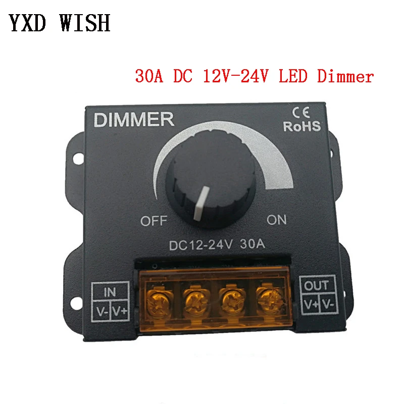 Dc 12v24v Led Dimmer Switch 30a 360w Voltage Regulator Adjustable