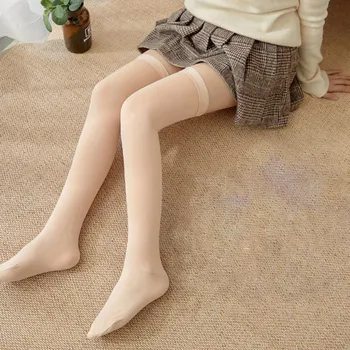 

Women Warm Plush Lined Stockings Thigh High Winter Solid Pantyhose Leg Warmer Open Toe Casual Socks for Boots Skirts