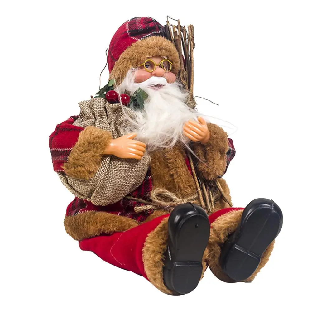 

Merry Christmas Santa Claus Sitting Doll Fabric Christmas Doll Christmas Decoration Children Doll Kids Gift For House Ornament