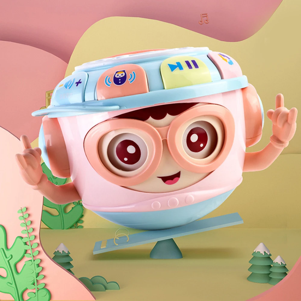 Светодиодный Музыкальный обучающий Игрушки для раннего обучения, Развивающие детские погремушки, детские игрушки для младенцев, массажер, Музыкальный барабан