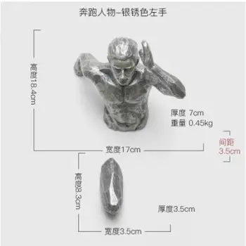 

$ Creative Industrial Style Running Sculpture Resin Living Room Background Wall Decoration Hanging Run Figure Statue Sports Man