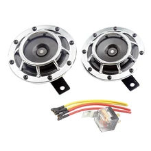 Супер громкий взрыв тон гриль крепление 12V электрический компактный автомобильный Рог Комплект Серебряный