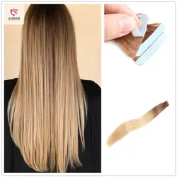 VSR Remy лента для наращивания человеческих волос Омбре цвет бесшовные блонд Европейский наращивание волос