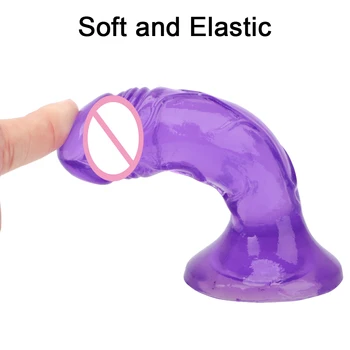 12cm Candy Jelly Dildos For Women Anal Plug Vaginal Massager Realistic Penis Female Masturbator Small In Pocket Erotic Sex Toys 2