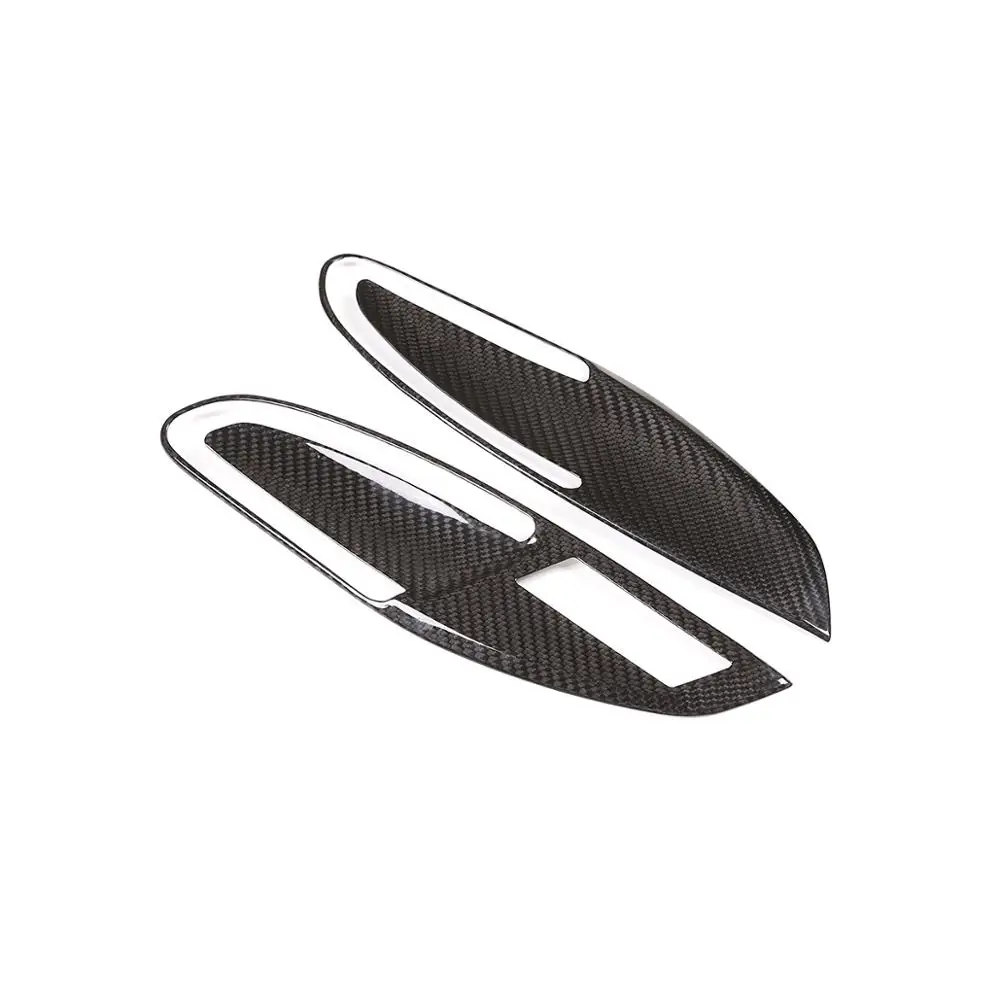 Carbon Fiber 2 шт. Настоящее углеродное волокно для Porsche 911 718 2012- салона автомобиля Дверная ручка рамка Крышка отделка Аксессуары - Название цвета: Carbon Fiber