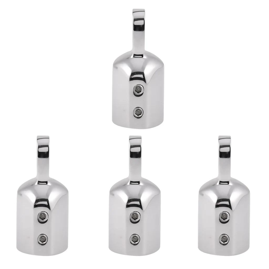 4 Pieces Eye End Caps Tube, Bimini Top Fitting Hardware Marine 316 Stainless Steel 1