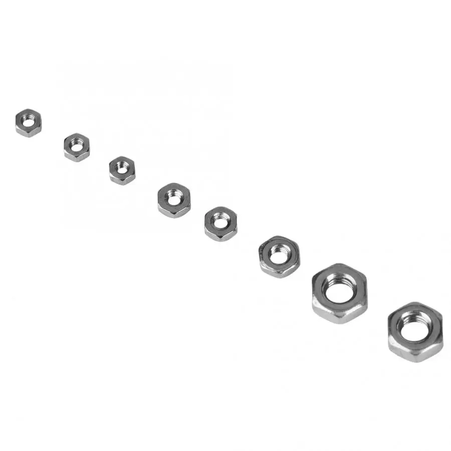 

140pcs Household Tool Parts M1/M1.2/M1.4/M1.6/M2/M2.5/M3 Thread Stainless Steel Hex Hexagonal Nuts Hardware Accessories
