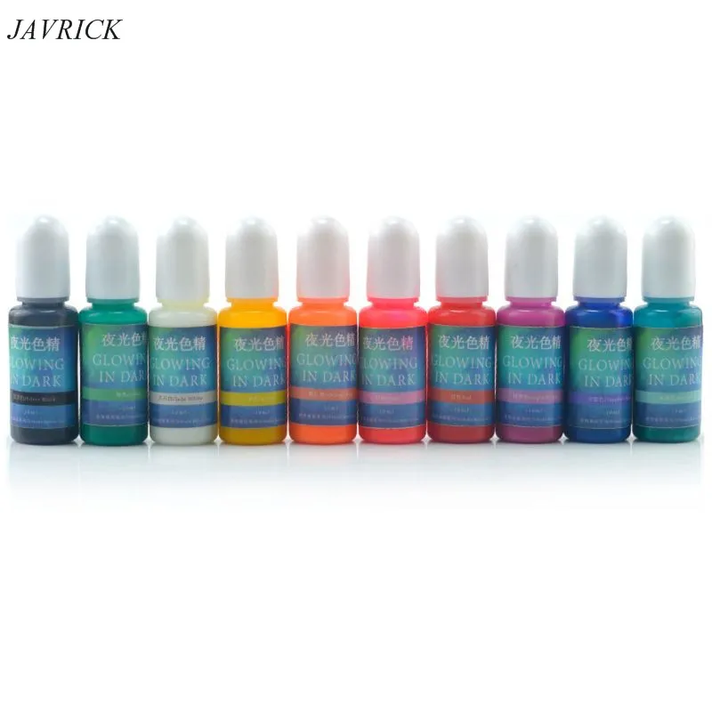 

10 Colors Glowing in Dark Epoxy Resin Pigment Luminous Colorant Jewelry Making