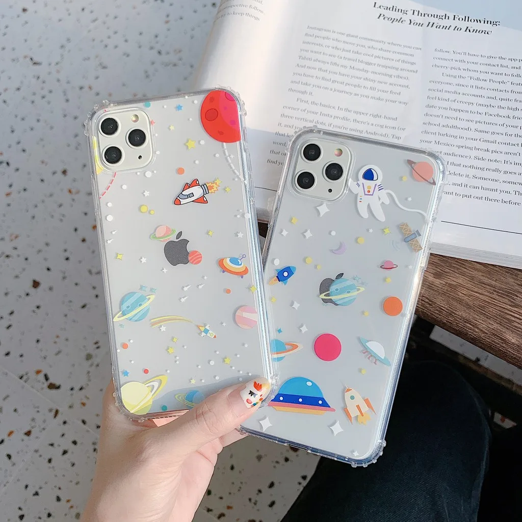 

For IPhone 11 Pro Max transparent phone case XS MAX shatter-resistant shell XR Protective Case 7 8 Plus Cartoon good quality