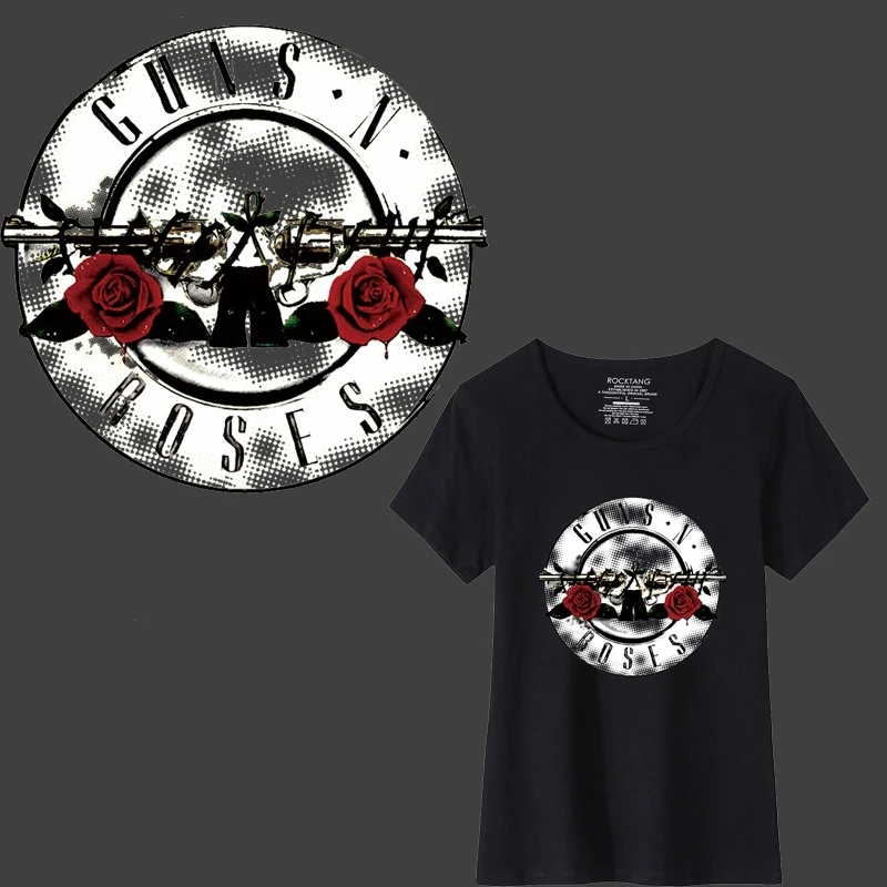 Термотрансферы в стиле панк-пистолета розы наклейки сделай сам на одежду