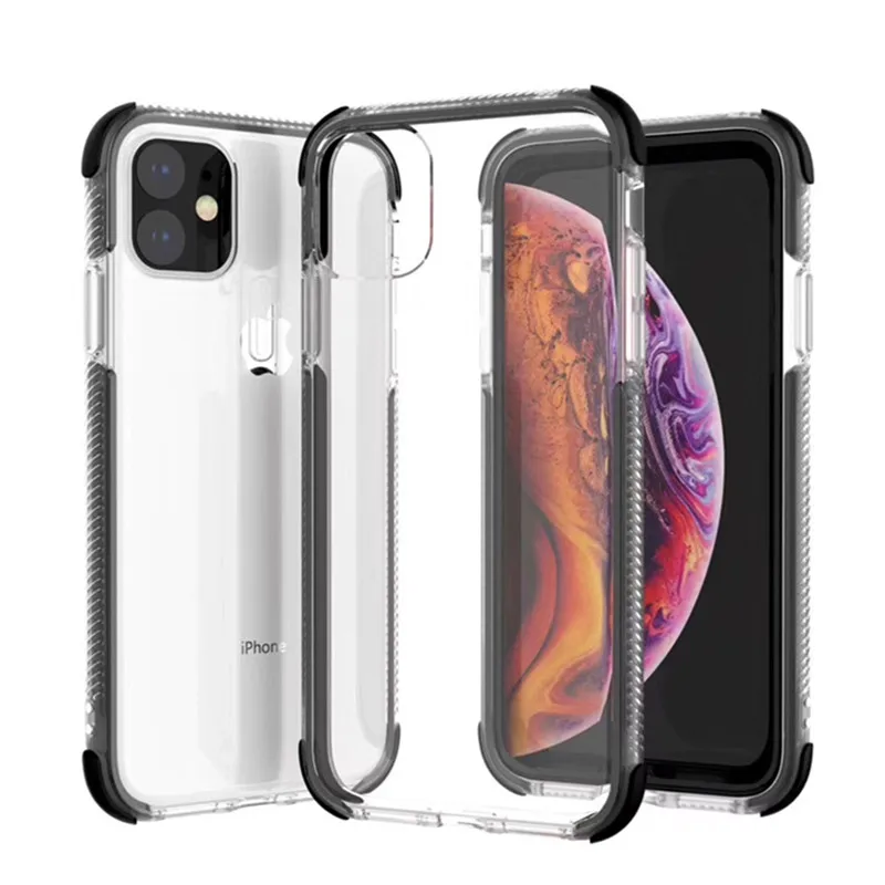 

Dual Layers Shockproof Clear Case for iPhone 11 2019 Pro 7 8 6 6S Plus Full body Case For iPhone X XS Max XR Full Soft TPU Cover