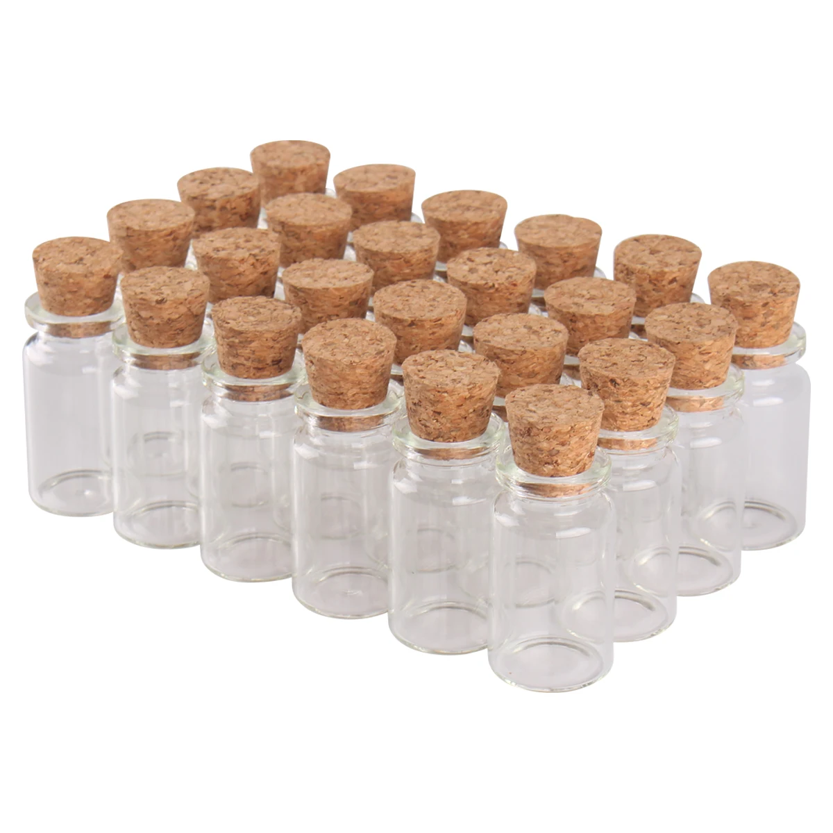 

24 pieces 7ml 22x40mm Transparent Glass Bottles with Cork Stopper Mini Glass Jars for Wedding Gift DIY Pendant Craft