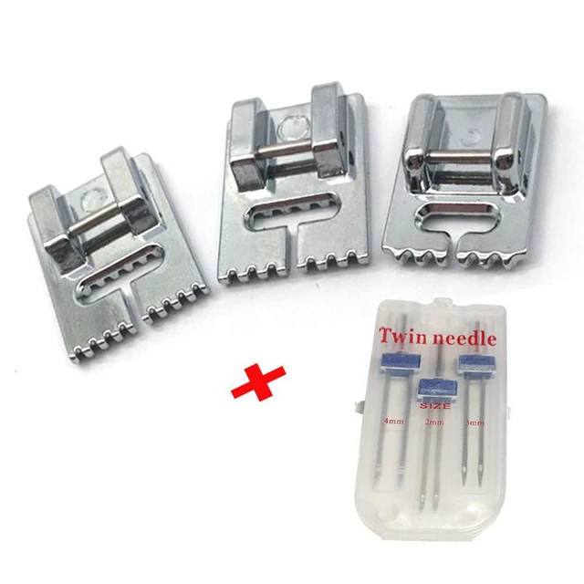 Size 2/3/4mm Twin Needles and Wrinkled 9 Grooves Sewing Presser Foot Feet  for Brother Singer Sewing Machine Accessories 2/3/4/90 - AliExpress