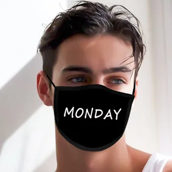 

7PC Days Of The Week Face Shield Reusable Face Shield Washable Mouth Mask Breathable Cloth Face Mask mascarillas