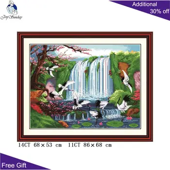 

Joy Sunday Chinese Fairyland Home Decoration F011 14CT 11CT Counted and Stamped Fairyland On Earth Embroidery Cross Stitch Kits