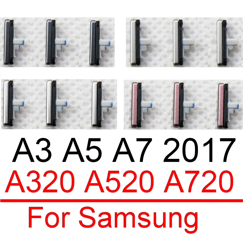 3pcs Power Volume Side button For Samsung Galaxy A3 A5 A7 2017 A320 A520 A720 Phone Housing Frame Volume Power Side Key Parts