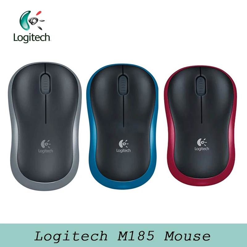 Оригинальная Беспроводная симметричная мышь logitech M185 с USB Nano приемником, поддержка Linux, официальный тест для Windows Mac OS